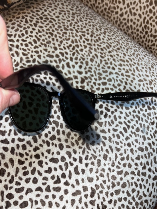 Ray-Ban phantos black round green lens sunglasses main image 7